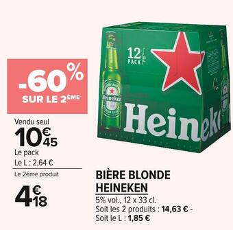 Carrefour Market Heineken bière blonde offre