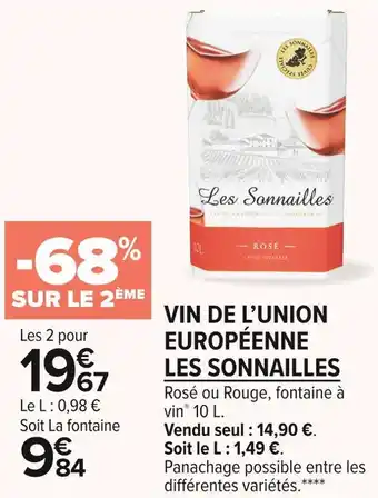 Carrefour Market Les sonnailles vin de l’union européenne offre