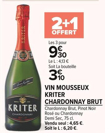 Carrefour Market Kriter vin mousseux chardonnay brut offre