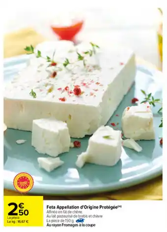Carrefour Feta appellation d'origine protégée offre