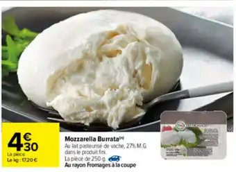 Carrefour Mozzarella burrata offre
