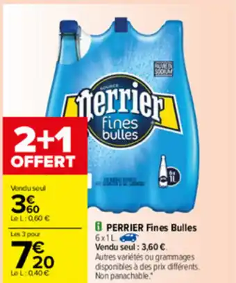 Carrefour Perrier fines bulles offre