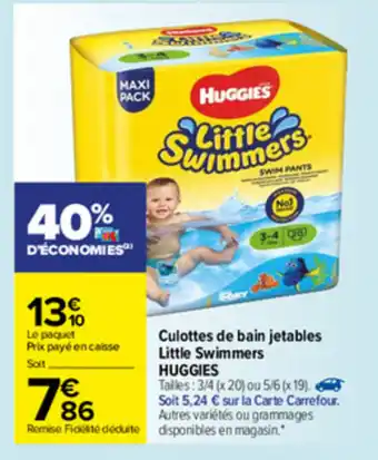 Carrefour Culottes de bain jetables little swimmers offre