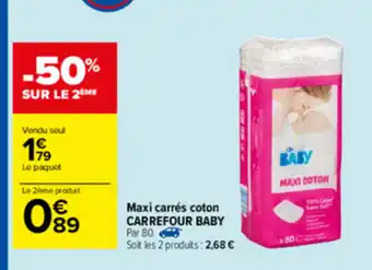 Carrefour Maxi carrés coton offre