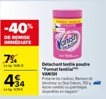 Carrefour Détachant textile poudre "format familial" offre