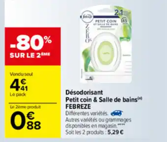 Carrefour Désodorisant petit coin & salle de bains offre