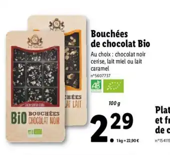 Lidl Bouchées de chocolat Bio offre