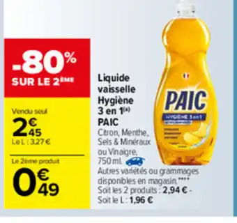 Carrefour LIquide vaisselle hygiène offre