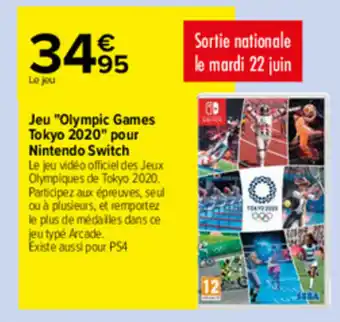 Carrefour Jeu "olympic games tokyo 2020" pour nintendo switch offre