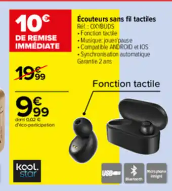 Ăcouteurs sans fil tactiles
