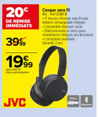 Carrefour Casque sans fil offre