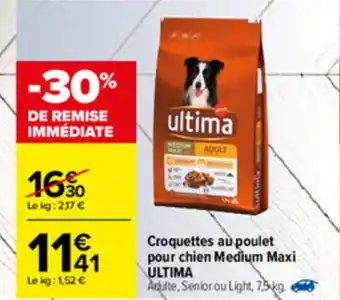 Carrefour Croquettes au poulet pour chien medium maxi offre
