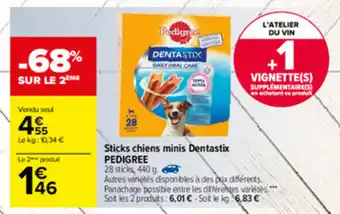 Carrefour Sticks chiens minis dentastix offre