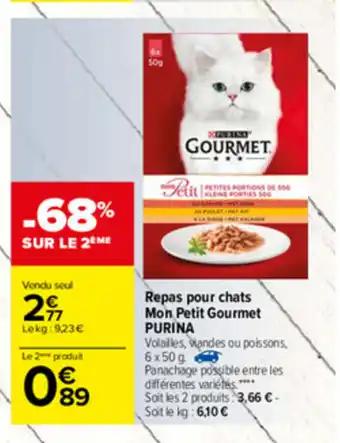 Carrefour Repas pour chats mon petit gourmet offre