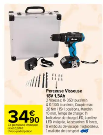 Carrefour Perceuse visseuse offre