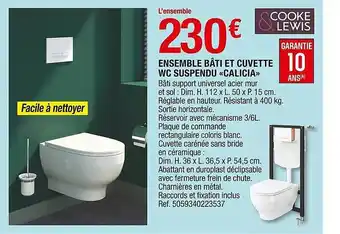 Brico Dépôt Ensemble Bâti Et Cuvette Wc Suspendue «calicia» offre