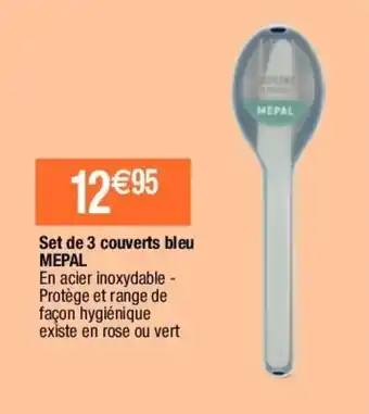 Migros MEPAL set de 3 couverts bleu offre