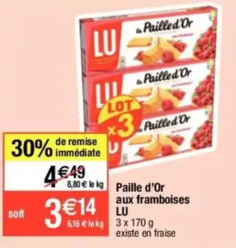 LU paille d'or aux framboises