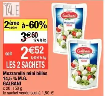 Migros GALBANI mozzarella mini billes 14,5% M.G. offre