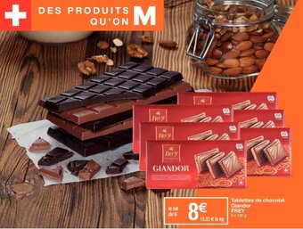 Migros FREY tablettes de chocolat giandor offre
