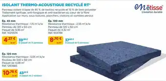 Isolant Thermo-acoustique Recyclé Rt Métisse