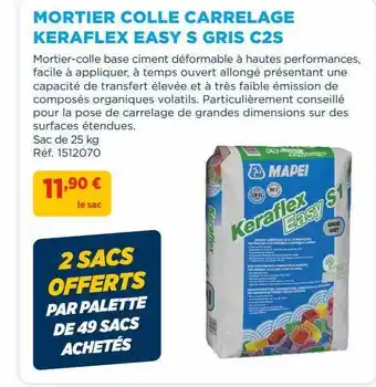 Doras Mortier Colle Carrelage Keraflex Easy S Gris C2s Mapei offre