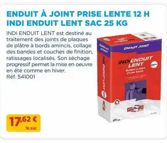 Doras Enduit à Joint Prise Lente 12 H Indi Enduit Lent Sac 25 Kg offre