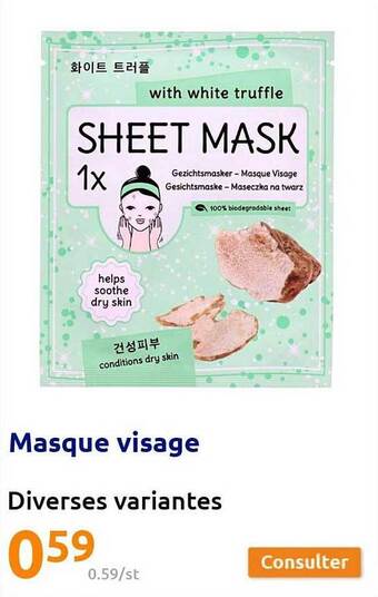 Action Masque Visage offre