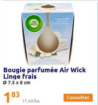 Action Bougie Parfumée Air Wick Linge Frais offre