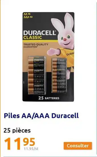 Action Piles Aa-aaa Duracell offre