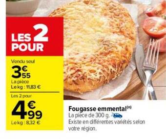 Carrefour Fougasse Emmental offre
