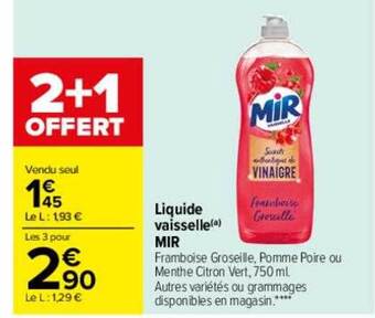 Carrefour Liquide Vaisselle Mir offre