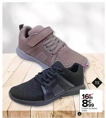Carrefour Paire De Basket Enfant Tex offre