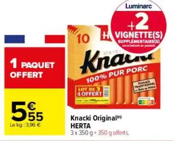 Carrefour Knacki Original Herta offre