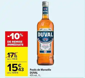 Carrefour Market Pastis De Marseille Duval offre