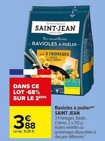 Carrefour Market Ravioles à Poêler Saint Jean offre