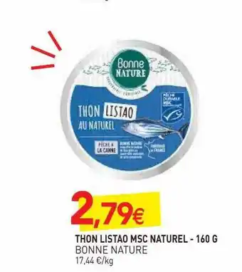 naturéO Thon Listao Msc Naturel Bonne Nature - 160 G offre