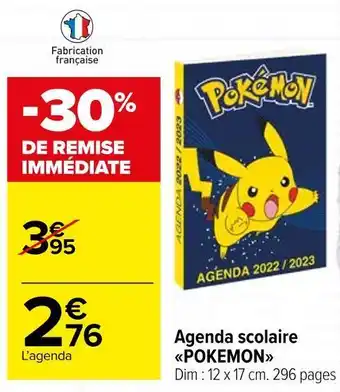 Carrefour Market Agenda scolaire pokemon offre