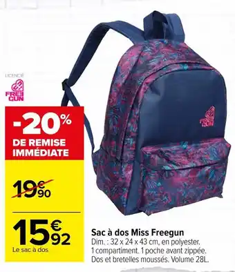 Promo Freegun sac a dos miss chez Carrefour Market