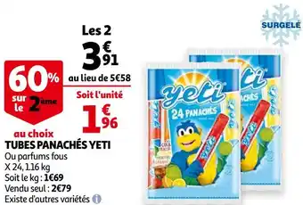 Auchan Yeti tubes panachés offre