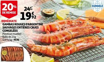 Auchan Gambas rouges d'argentine sauvages entières crues congelées offre
