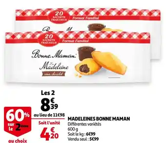 Auchan Bonne maman madeleines offre