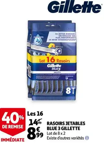 Auchan Gillette rasoirs jetables blue 3 offre