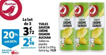Auchan tuiles saveur crème oignon
