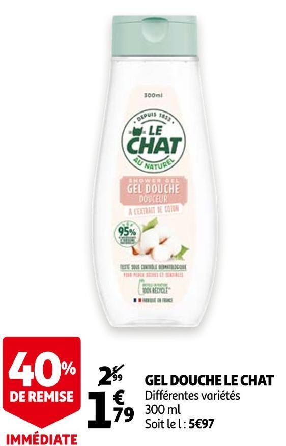 Promo Le chat gel douche chez Auchan