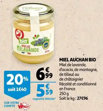 Auchan Auchan bio miel offre