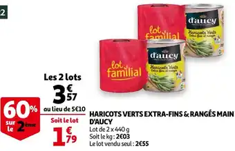 Auchan D'aucy haricots verts extra-fins & rangés main offre