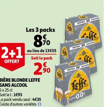Auchan Leffe bière blonde sans alcool offre