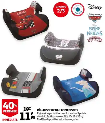 Auchan Disney réhausseur bas topo offre