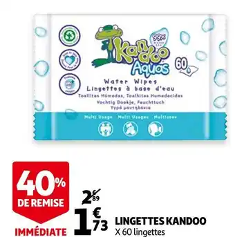 Auchan Kandoo lingettes offre